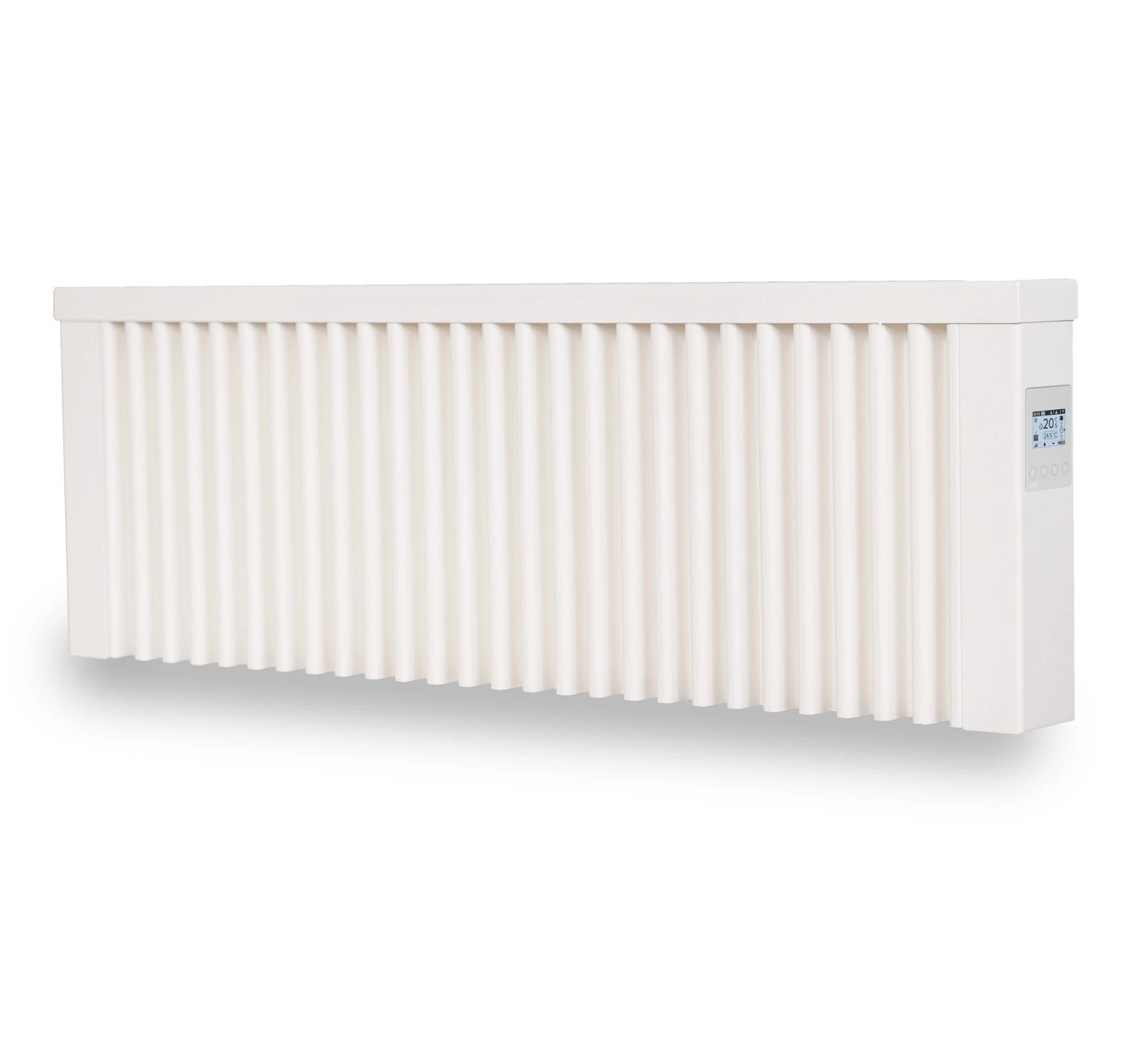 Dachbodenstudio mit effizienter Elektroheizung
Küche mit energiesparender Elektroheizung an Außenwand
Schlafzimmer mit leiser AeroFlow Slim Heizung
Flur mit schmalem Radiator un Parkettboden
Elektroheizung mit Kabelkanal und Wandhalterung
Detail Nahaufnahme der Lamellen eines Heizkörpers 
Montage der Wandkonsole einer Elektroheizung
Smart Thermostat Bedienung an Elektroheizung 
Elektroheizung im Gartenhaus für Übergangsheizen
Wohnraum mit PV kompatibler Elektroheizung 
Büro mit wartungsfreier Elektroheizung