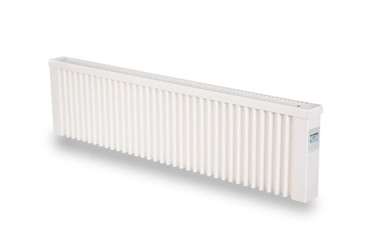 Dachbodenstudio mit effizienter Elektroheizung
Küche mit energiesparender Elektroheizung an Außenwand
Schlafzimmer mit leiser AeroFlow Slim Heizung
Flur mit schmalem Radiator un Parkettboden
Elektroheizung mit Kabelkanal und Wandhalterung
Detail Nahaufnahme der Lamellen eines Heizkörpers 
Montage der Wandkonsole einer Elektroheizung
Smart Thermostat Bedienung an Elektroheizung 
Elektroheizung im Gartenhaus für Übergangsheizen
Wohnraum mit PV kompatibler Elektroheizung 
Büro mit wartungsfreier Elektroheizung